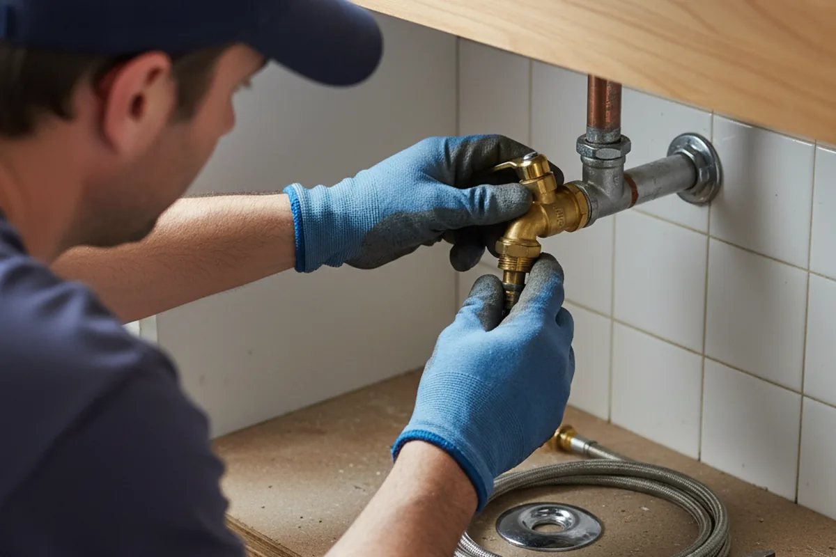 Shutoff valve and fitting work during Faucet and Fixture Repair in Vera